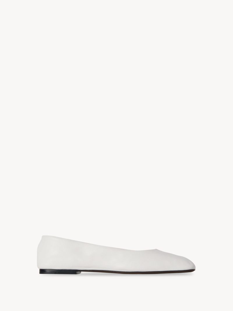 Square Ballet Flat in Leather