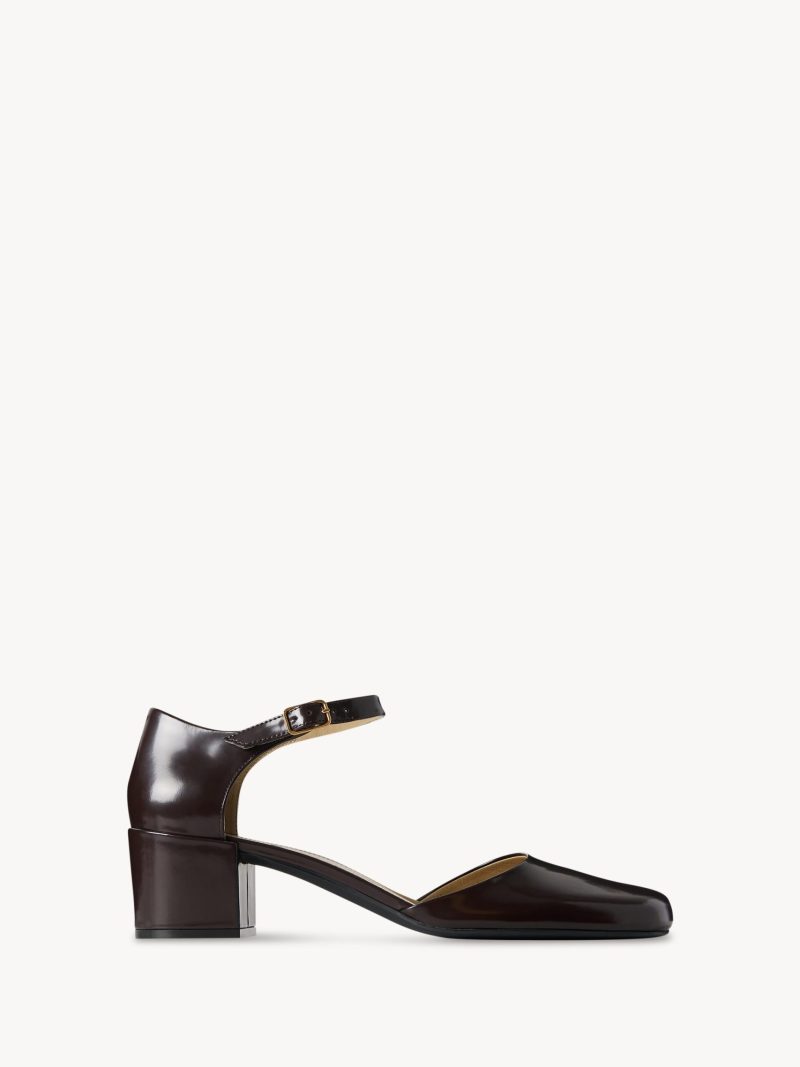 Penelope Ankle Strap Heel in Leather