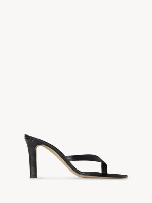 Sacha Heel Thong Sandal in Leather