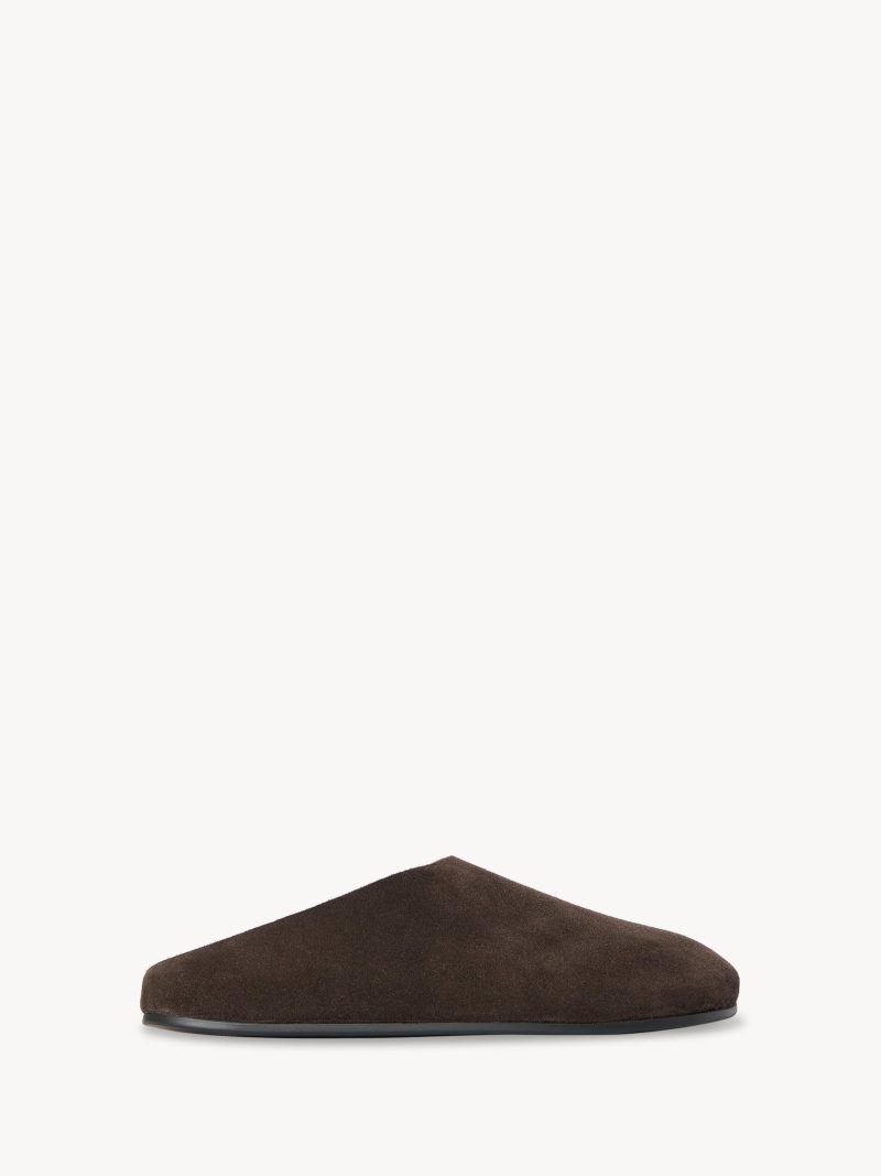 Hudson Slide in Suede and Shearling