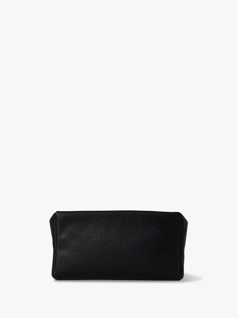 Squared Compact Clutch Bag in Leather